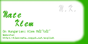 mate klem business card